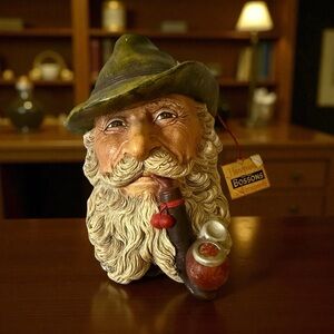 Vintage Bossons Tyrolean Man with Pipe Chalkware Wall Mask 1972